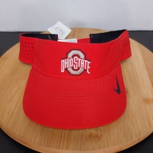 New Nike Ohio State Buckeyes Football Logo Sport Visor Hat Dri-Fit Adjustable